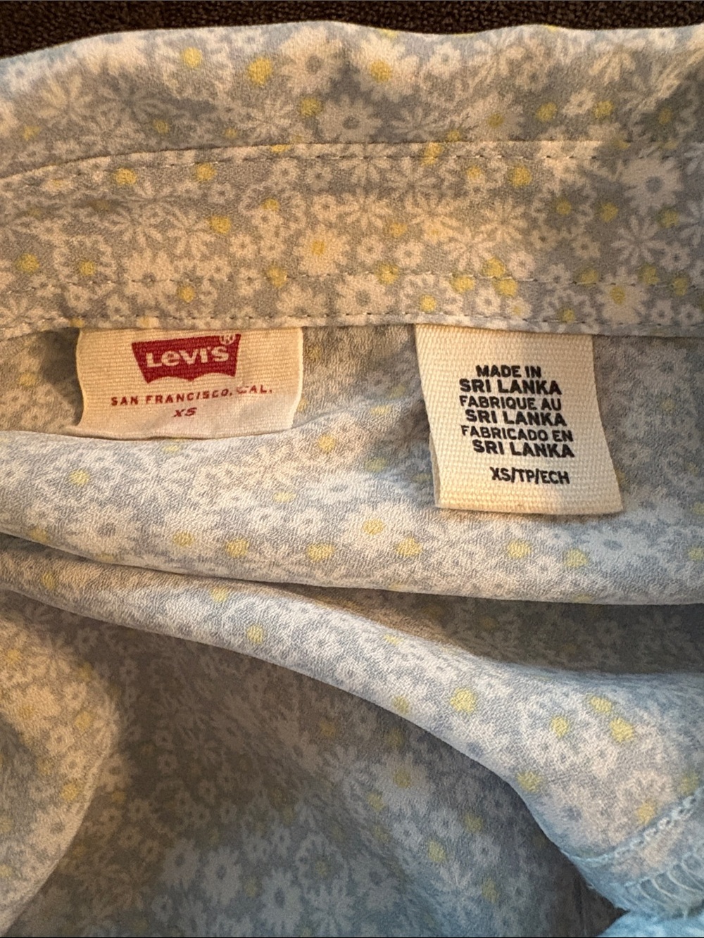 Levi's Light Blue Floral Button-Front Blouse - Picture 6 of 11